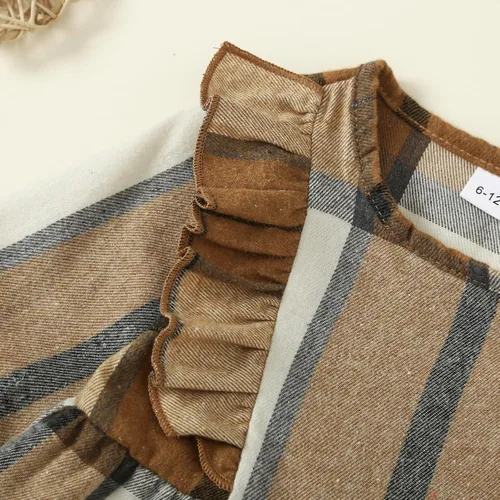 Miniatura 5 de Vestido de Navidad para niña, vestido de manga larga a cuadros, vestido de Navidad para niña