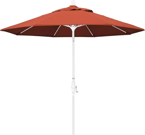 Miniatura 18 de California Umbrella paraguas de tela Olefin de 9 pies de fibra de vidrio de elevación basculante mercado de aluminio, paraguas con poste de bronce