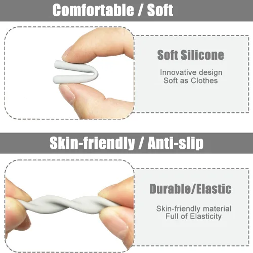 Miniatura 3 de 3 pares de cojines de silicona para orejas de gafas, sujetadores antideslizantes para orejas de gafas, piezas de goma antideslizantes para orejas