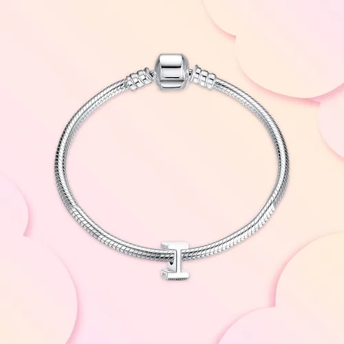Miniatura 2 de Annmors Charms A-Z Alphabet Charm 925 Sterling Silver Heart Alphabet Dangle Beads for Bracelets Necklaces