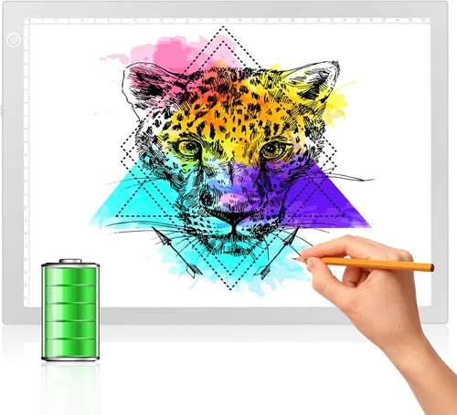 Miniatura 22 de LitEnergy A3 Caja de Luz LED para Calcar, Ultradelgada, con USB Ajustable, Luz LED Artcraft para Tatuajes, Transmisión, Bosquejos, Animación, Verde
