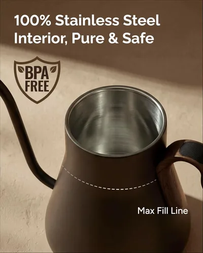 Miniatura 7 de INTASTING - Hervidor eléctrico de cuello de cisne, control de temperatura ±1℉, interior de acero inoxidable, calentamiento rápido, para café por