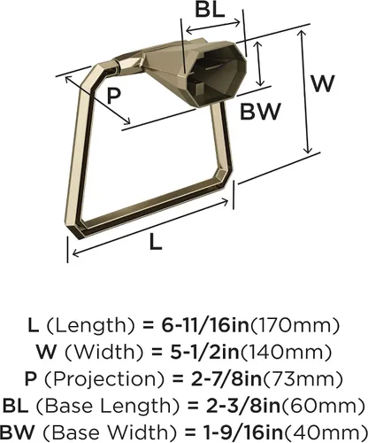 Miniatura 6 de Amerock BH36042 St. Vincent 5-9/16" Anillo de toalla montado en la pared - Dorado Champagne