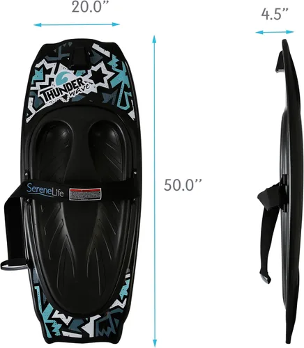 Miniatura 3 de SereneLife Rodillera deportiva acuática con gancho para niños y adultos, rodillera con correa para navegación, negro/azul y Airhead Kwik-Connect