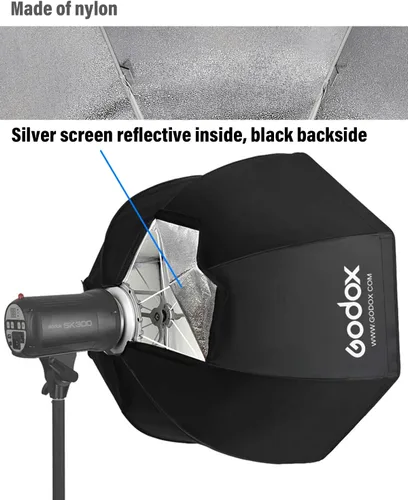 Miniatura 5 de Godox SB-UE - Kit de softbox octágono de 32 pulgadas/31.5 in, caja de luz plegable Octa, Octabox portátil con anillo de velocidad de montaje Bowens