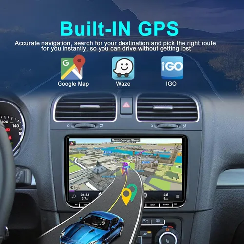 Miniatura 4 de Estéreo de coche para Volkswagen Jetta Passat Golf Beetle Tiguan Seat Skoda 9 pulgadas QLED pantalla táctil radio de coche con Carplay Android Auto
