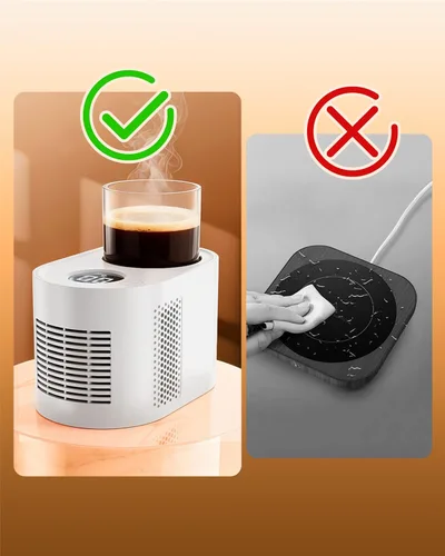 Miniatura 7 de Calentador de taza de café, mini refrigerador para enfriador de vino, calentador de tazas 3 en 1 para escritorio