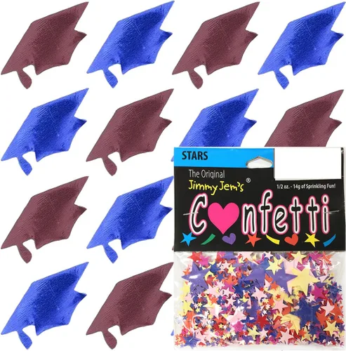 Miniatura 39 de Confetti Grad Cap Negro, Azul Marino Combo - 2 bolsas de media onza (1 oz)