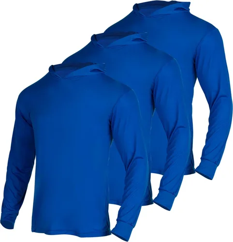 VENDACE Camisas de manga larga de seguridad de alta visibilidad para hombre, paquete de 3 camisas de trabajo de construcción Hi Vis con capucha Con