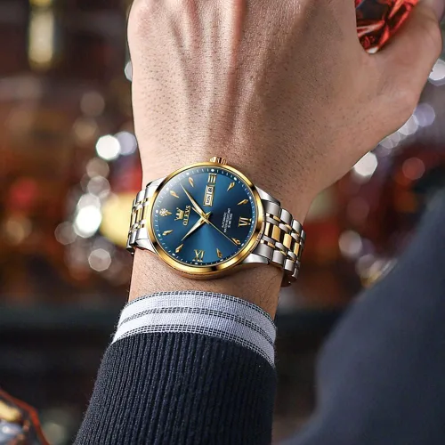 Miniatura 4 de OLEVS Relojes automáticos para hombre, reloj de pulsera mecánico de cuerda automática, vestido de negocios de lujo, acero inoxidable, luminoso