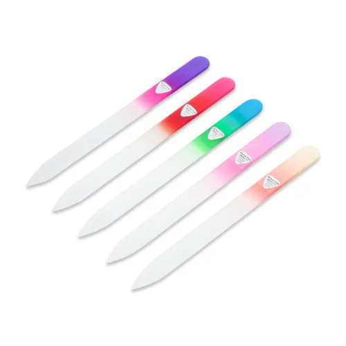 Miniatura 9 de BONA FIDE BEAUTY Limas de cristal checo para uñas, 5 piezas de manicura de vidrio con estuches (juego de colores Malibu)