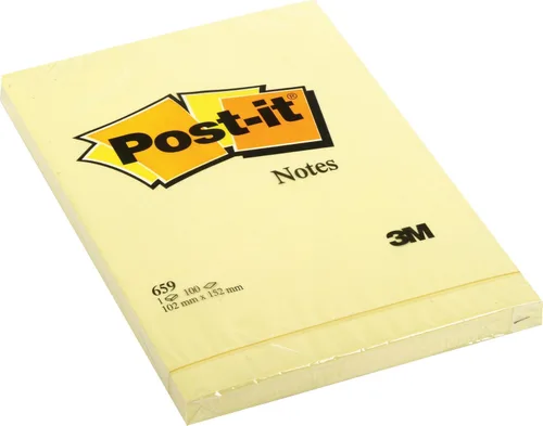 Post-it Notas – Amarillo canario – Liso 6 almohadillas por paquete – 100 hojas por bloc – 5.984 in x 4.016 in