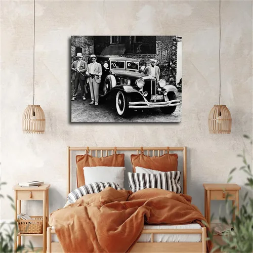 Miniatura 3 de Póster retro de gángster, ametralladora de auto, foto antigua en blanco y negro, impresión en lienzo, decoración de pared inspiradora, decoración