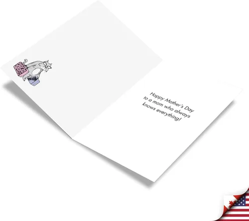 Miniatura 2 de NobleWorks - Tarjeta divertida del día de la madre de dibujos animados - Humor cómico, tarjeta de notas de mamá con sobre - Mamá de margarita