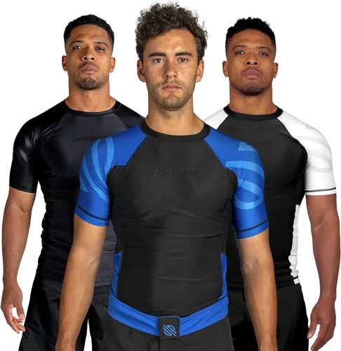 Sanabul Esencial manga corta Rash Guard MMA BJJ Wrestling Grappling Jiu Jitsu