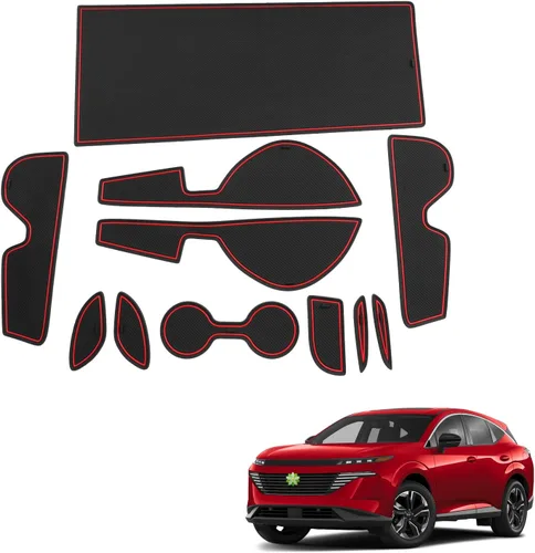 Miniatura 11 de Alfombrillas de ranura de puerta Acadia 2025 2026 para accesorios GMC Acadia 2026, alfombrillas de goma interior antideslizantes, forro de consola