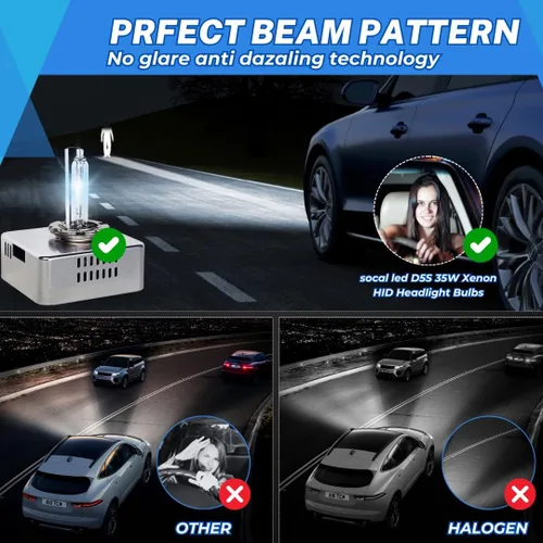 Miniatura 4 de SOCAL-LED LIGHTING D5S 35W Bombillas HID de Xenón para Faros - 10000K Azul Profundo - 66540 12410 9285410171 Reemplazo Directo de Luz Alta y Baja