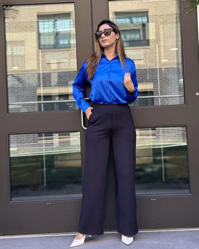 Miniatura 2 de G4Free Pantalones de pierna ancha para mujer, pantalones de vestir de yoga con bolsillos, cintura alta, pantalones deportivos casuales de trabajo