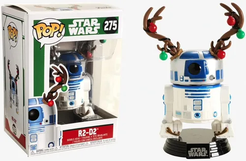 Miniatura 2 de Funko Star Wars: Holiday - R2-D2 con Antlers Pop! Figura de vinilo (con funda protectora compatible con caja Pop Box)