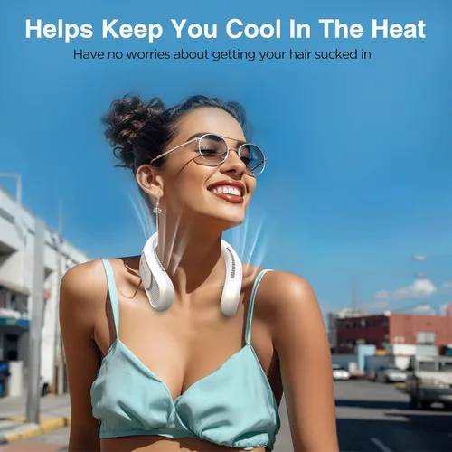 Miniatura 2 de Hotsales Ventilador de cuello, manos libres, sin aspas, portátil, recargable, funciona con batería de 6000 mAh, ventilador personal portátil