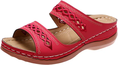 Miniatura 20 de Ladmiple - Sandalias ortopédicas de cuña para mujer, cómodas sandalias ortopédicas para caminar con soporte de arco 2024 Y-Verde