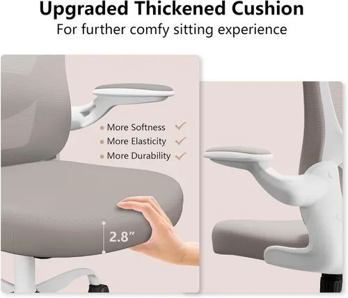 Miniatura 3 de Silla de oficina ergonómica, cómoda silla giratoria para oficina en casa, silla de escritorio de malla transpirable, silla de computadora de apoyo