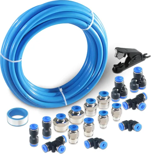 Miniatura 23 de Kit de tubo de aire neumático MSAEIQUN, poliuretano negro, tubo de poliuretano PU, kit de tubería de aire, 6 mm DE x 4 mm DI, 10 metros 32.8 pies
