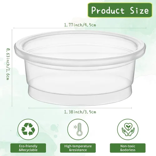 Miniatura 2 de EBOOT 500 vasos de plástico para alimentación, cuencos para agua de reptiles y alimentos para Gecko, lagartos, tarántula y otras mascotas pequeñas