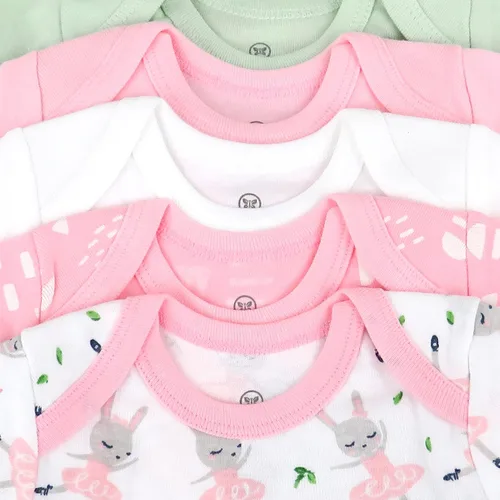 Miniatura 5 de HonestBaby Girls Organic Cotton Short Sleeve Bodysuits Multipack