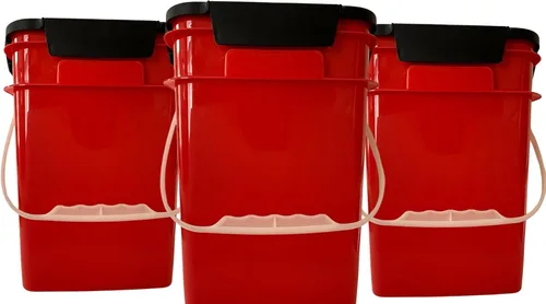 Miniatura 17 de House Naturals Cubo cuadrado de grado alimenticio de 4 galones con asas de plástico y tapa (paquete de 3) contenedores fabricados en Estados Unidos