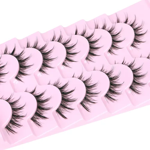 Miniatura 3 de Pestañas Manga de Aspecto Natural Pestañas de Anime Cosplay Pestañas Postizas con Banda Transparente Pestañas Voluminosas 3D Estilo Asiático Japonés