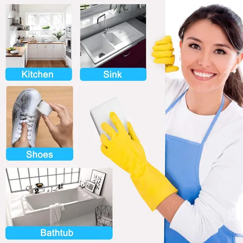 Miniatura 7 de Paquete de 100 esponjas mágicas para limpieza, esponja de melamina reutilizable de primera calidad, almohadillas de limpieza de espuma para platos