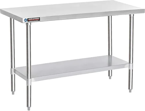Miniatura 35 de DuraSteel Carrito de acero inoxidable NSF de 30 x 72 pulgadas, mesa de preparación de alimentos resistente con estante inferior, isla de cocina