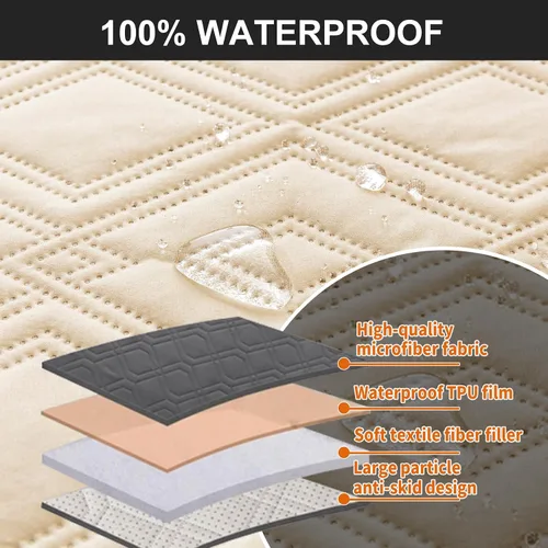 Miniatura 5 de Genina - Funda impermeable para sillón reclinable de dos plazas, funda antideslizante para sofá, funda para sofá reclinable de 2 plazas, funda