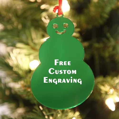 Miniatura 9 de Adornos de Navidad personalizados de copo de nieve para 2025 - Decoraciones de Navidad grabadas personalizadas para árbol, acrílico dorado espejado