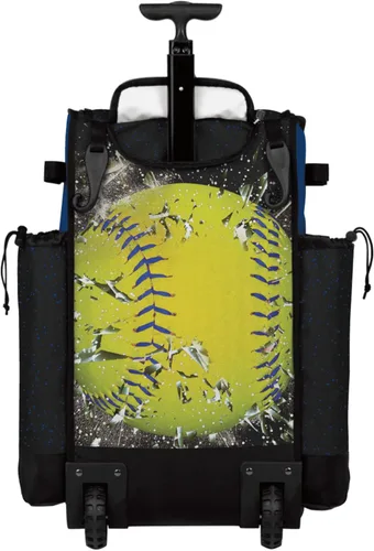 Miniatura 3 de Boombah Rolling Superpack - Bolsa para equipo de béisbol/sóftbol, mango telescópico, capacidad para 4 bates, versión con ruedas, luz de sóftbol