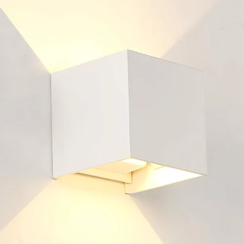 Miniatura 10 de Aplique de Pared de Aluminio Impermeable LED, 100-277V 3000K Aplique de Pared Cuadrado al Aire Libre Luz Cálida 2 LEDs Luz de Pared Exterior Negra