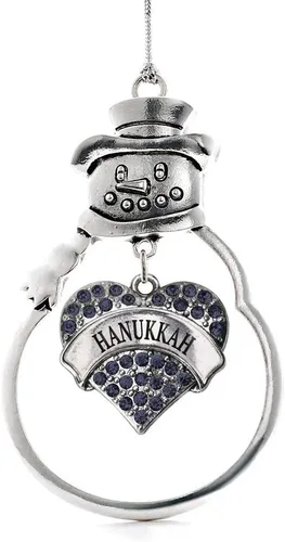 Miniatura 48 de Inspired Silver - Fuerza Aérea - Adorno de Navidad plateado - Adorno de árbol de Navidad con colgante de corazón azul con circonita cúbica