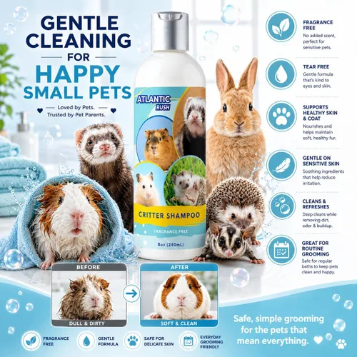 Miniatura 7 de Critter Champú para mascotas pequeñas - Champú sin fragancia animal y detergente - Champú para piel sensible para hurones, conejillos de indias