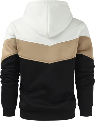 Miniatura 3 de Gesean Sudadera con capucha, de manga larga, para hombre, diseño de bloque de color, estilo informal, con bolsillo