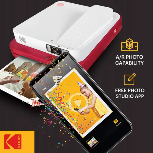 Miniatura 2 de Zink KODAK Smile - Cámara instantánea digital clásica para papel fotográfico Zink de 3.5 x 4.25 pulgadas, Bluetooth, imágenes de 16MP (rojo)