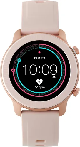 Timex Metropolitan R AMOLED - Reloj inteligente con GPS y frecuencia cardíaca de 1654in tono oro rosa con correa de silicona rubor Color rosaoro