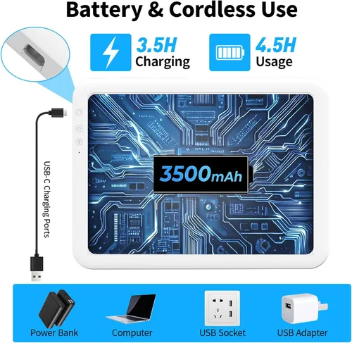 Miniatura 2 de TOHETO A3 Almohadilla de luz led recargable súper brillante alimentada por batería de litio de 3500mAh para desmalezar vinilo, placa de luz