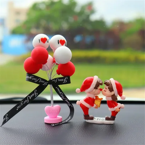 Lindos adornos para parejas, bonita decoración de automóvil, bonita decoración de automóvil para pareja, figura de acción, adorno navideño para 1