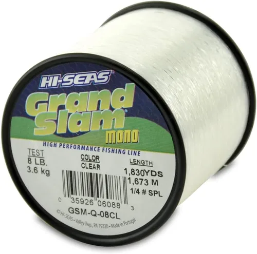 Miniatura 40 de HI-SEAS Línea de pesca de monofilamento Grand Slam - Fuerte y resistente a la abrasión en transparente, rosa, verde, azul humo, amarillo Azul ahumado