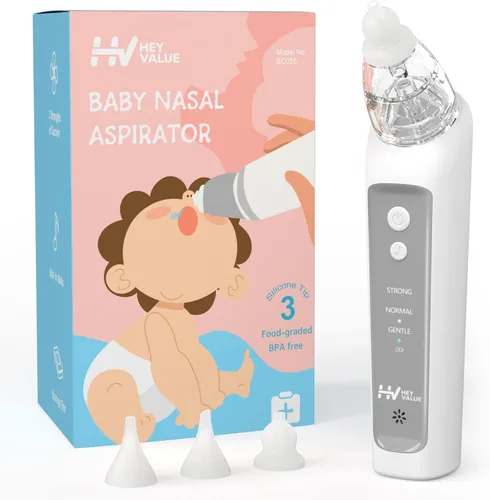 Aspirador nasal para bebé, ventosa nasal para bebé, limpiador de nariz para bebé, aspirador nasal eléctrico para niños pequeños, recargable con
