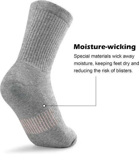 Miniatura 4 de Gonii Crew Socks Women Hiking Running Athletic Cushioned Compression Socks 5-6 Pairs