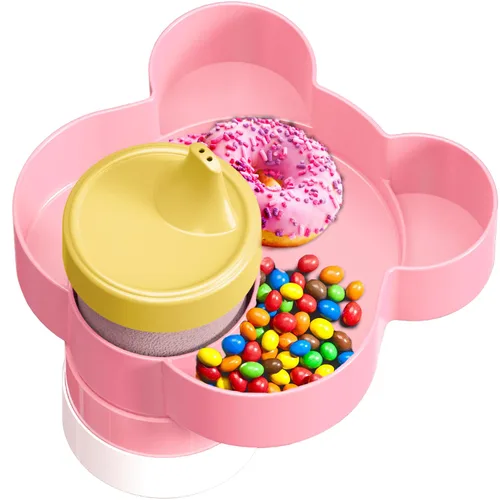 Bandeja para asiento de automóvil – Convierte el portavasos en una bandeja para aperitivos, juguetes, giratoria 360 grados para que los niños