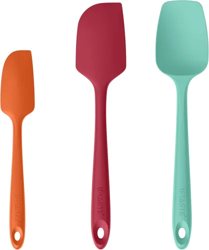 Miniatura 14 de U-Taste Juego de espátulas de silicona, 600ºF, resistente al calor, sin costuras, de grado alimenticio, goma flexible, para cocina, mezcla, hornear