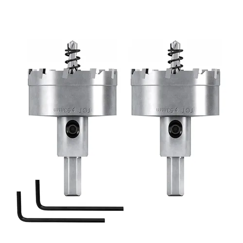 Miniatura 10 de Juego de sierra de carburo de 1 3/4 pulgadas y 1.772 in para taladro de taladro de metal con broca piloto para hojas de acero inoxidable, tubos